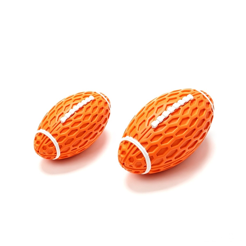 Jouet rugby orange à mâcher pour chien