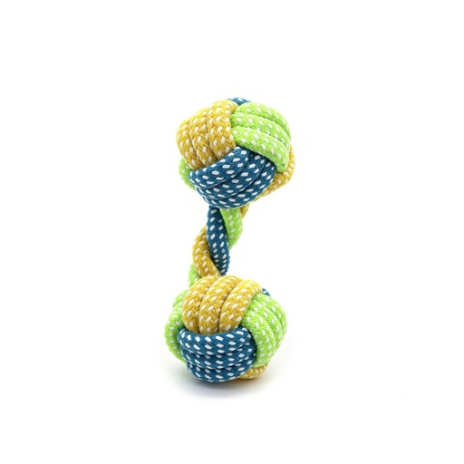 [LUNIRO-COLORFUL-DOG-COTTON-ROPE-DUMBBELL-BALL-TOY-58164787773824] Colorful Dog Cotton Rope Dumbbell Ball Toy